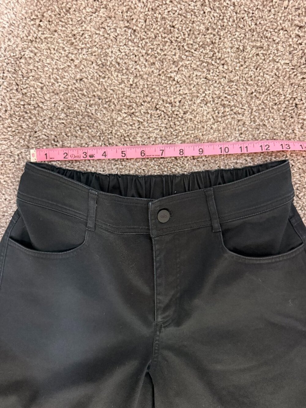 ALO Yoga Wanderlust Wide Leg Trouser Black Baggy Low Rise Pants SMALL